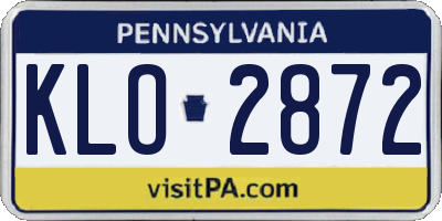 PA license plate KLO2872