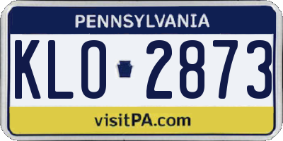 PA license plate KLO2873