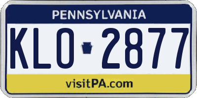PA license plate KLO2877