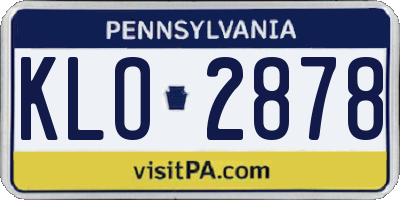 PA license plate KLO2878