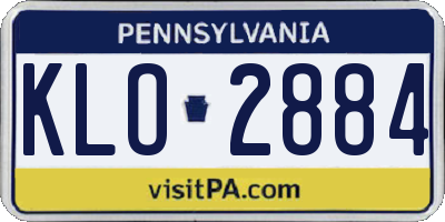 PA license plate KLO2884