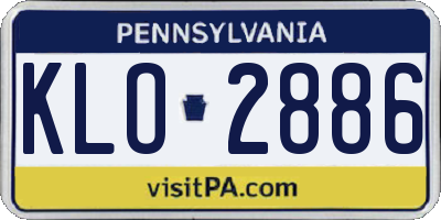 PA license plate KLO2886