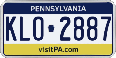 PA license plate KLO2887