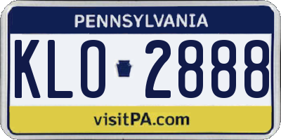 PA license plate KLO2888