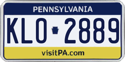 PA license plate KLO2889