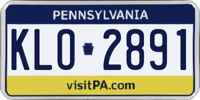 PA license plate KLO2891