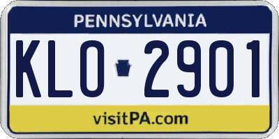 PA license plate KLO2901