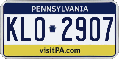 PA license plate KLO2907
