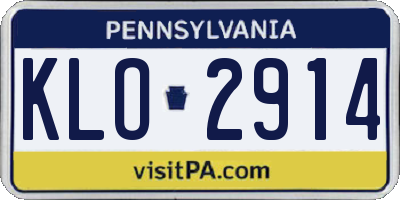 PA license plate KLO2914
