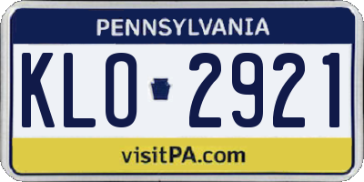 PA license plate KLO2921