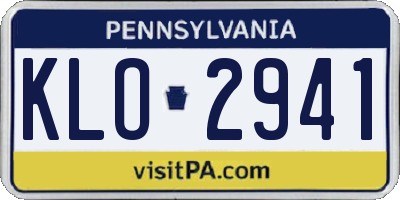 PA license plate KLO2941