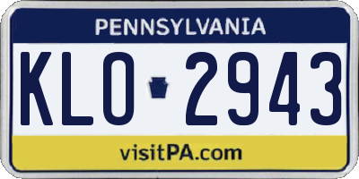 PA license plate KLO2943