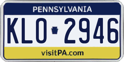 PA license plate KLO2946