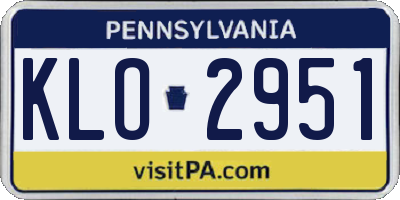 PA license plate KLO2951
