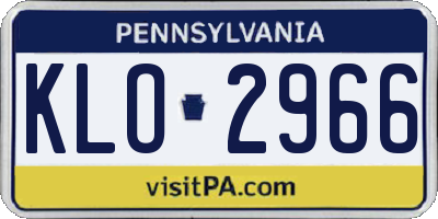 PA license plate KLO2966