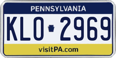 PA license plate KLO2969