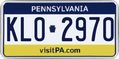 PA license plate KLO2970