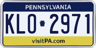 PA license plate KLO2971