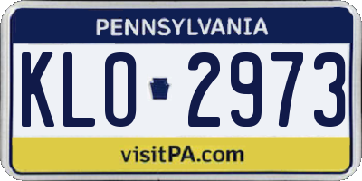 PA license plate KLO2973
