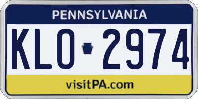 PA license plate KLO2974