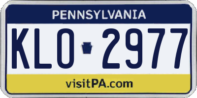 PA license plate KLO2977