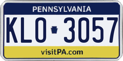 PA license plate KLO3057