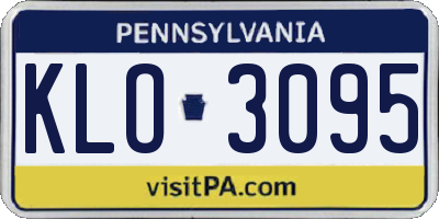 PA license plate KLO3095