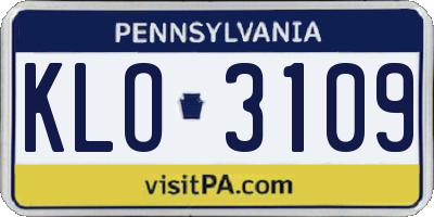 PA license plate KLO3109