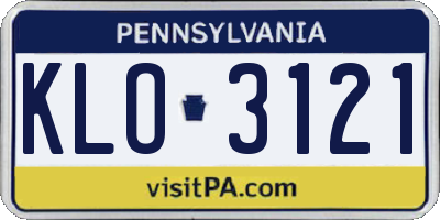 PA license plate KLO3121
