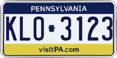 PA license plate KLO3123