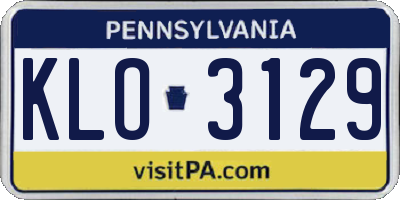 PA license plate KLO3129
