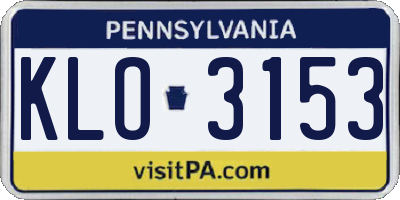 PA license plate KLO3153