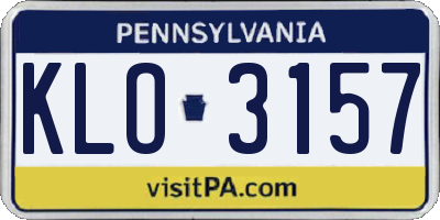 PA license plate KLO3157