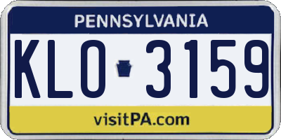 PA license plate KLO3159