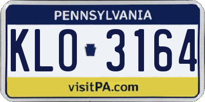 PA license plate KLO3164