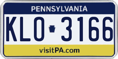 PA license plate KLO3166
