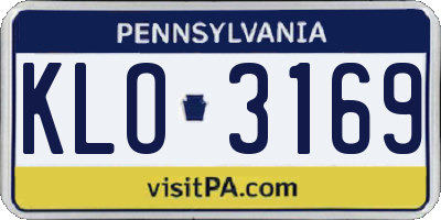PA license plate KLO3169