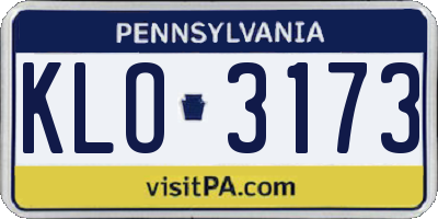 PA license plate KLO3173