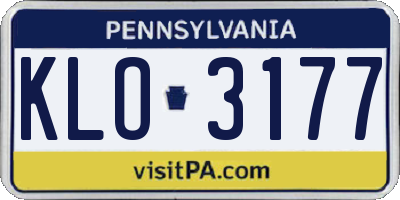 PA license plate KLO3177