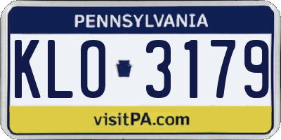 PA license plate KLO3179
