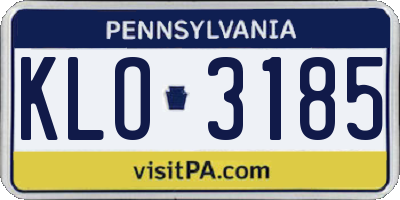 PA license plate KLO3185