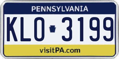 PA license plate KLO3199