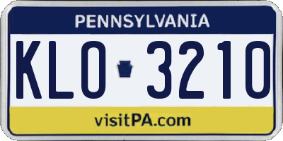 PA license plate KLO3210