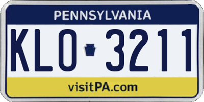 PA license plate KLO3211