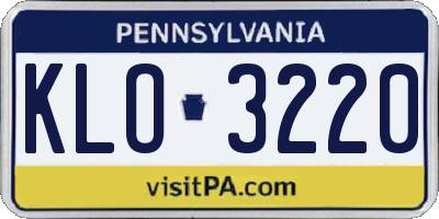 PA license plate KLO3220