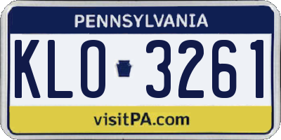 PA license plate KLO3261