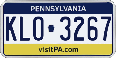 PA license plate KLO3267