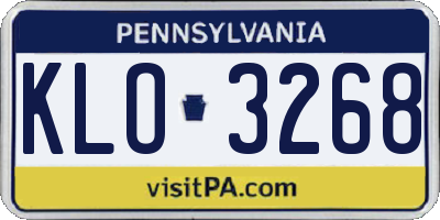 PA license plate KLO3268