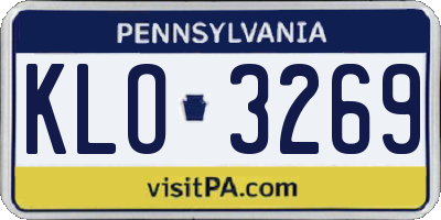 PA license plate KLO3269