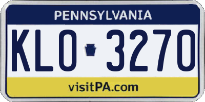 PA license plate KLO3270